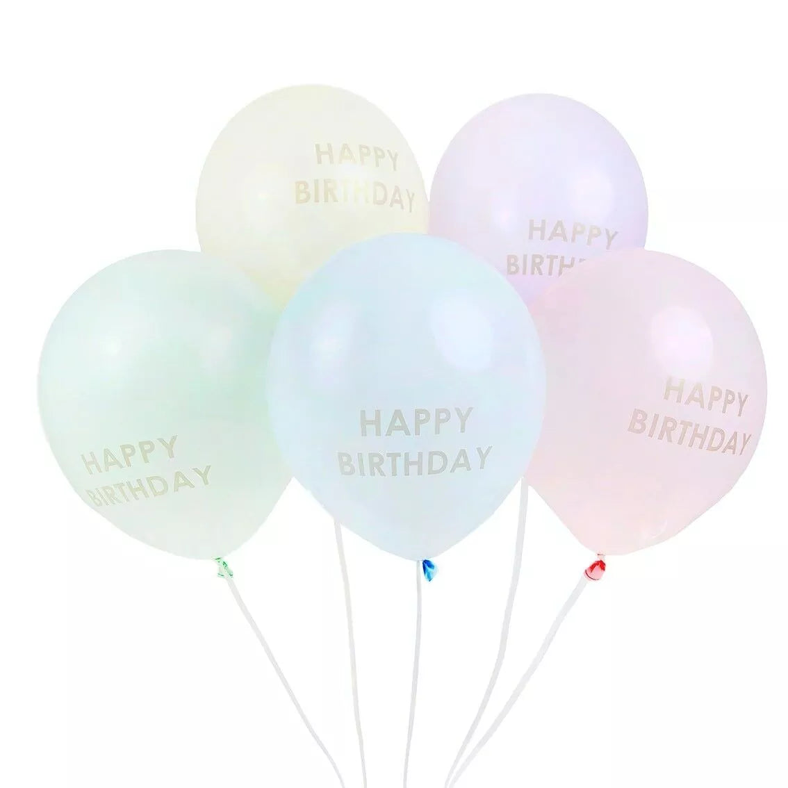 Ballons Joyeux Anniversaire Pastel