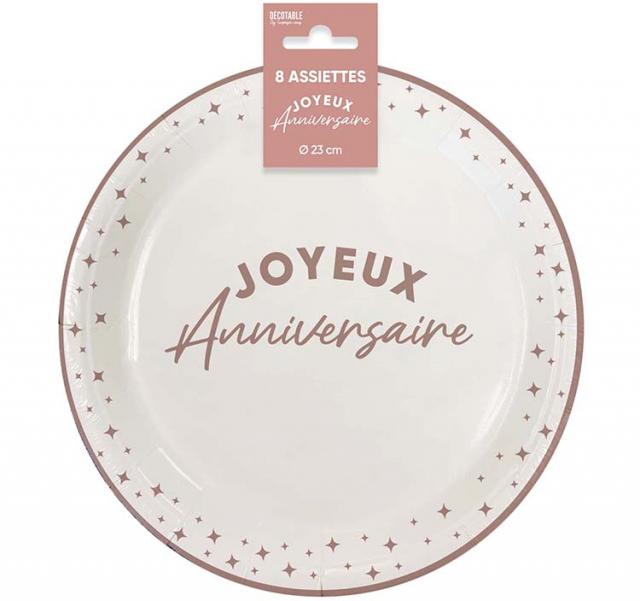 Assiettes Joyeux anniversaire
