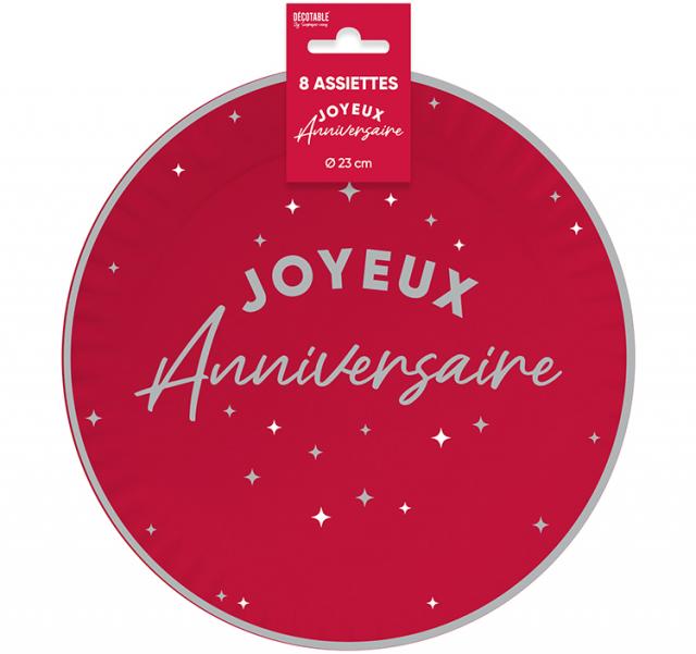 Assiettes Joyeux anniversaire