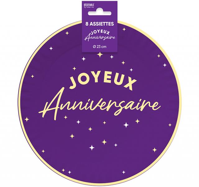 Assiettes Joyeux anniversaire