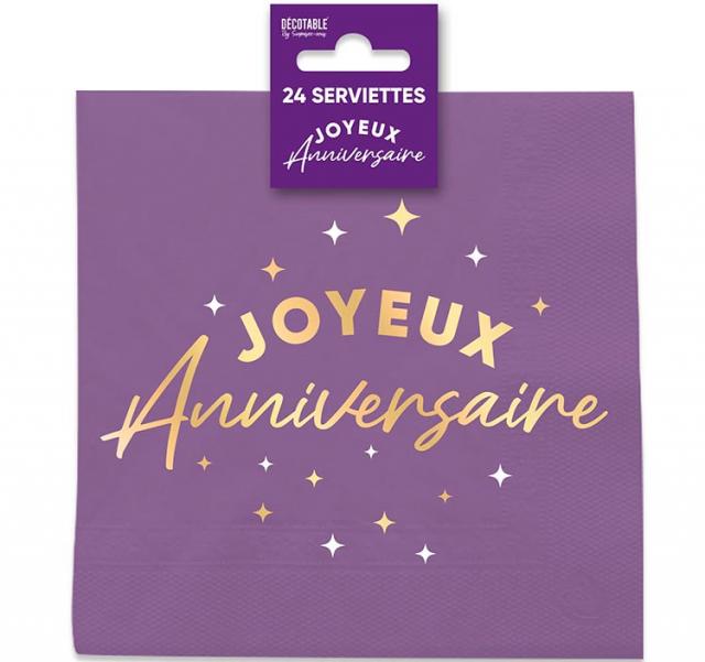 Serviettes Joyeux Anniversaire