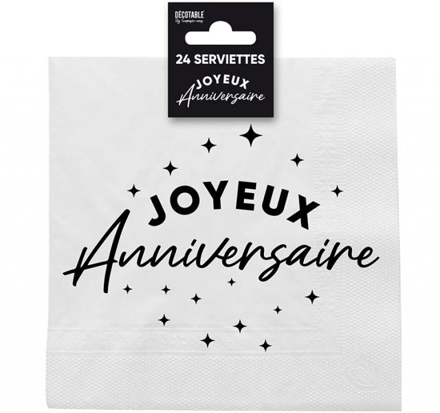 Serviettes Joyeux Anniversaire