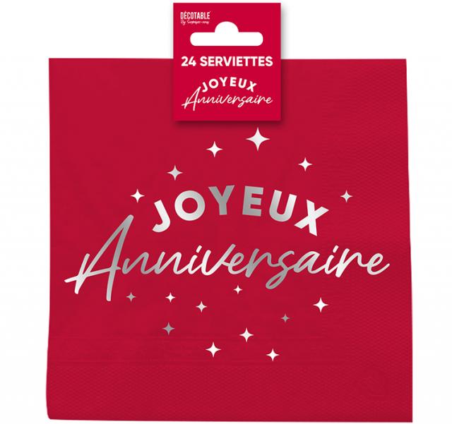 Serviettes Joyeux Anniversaire