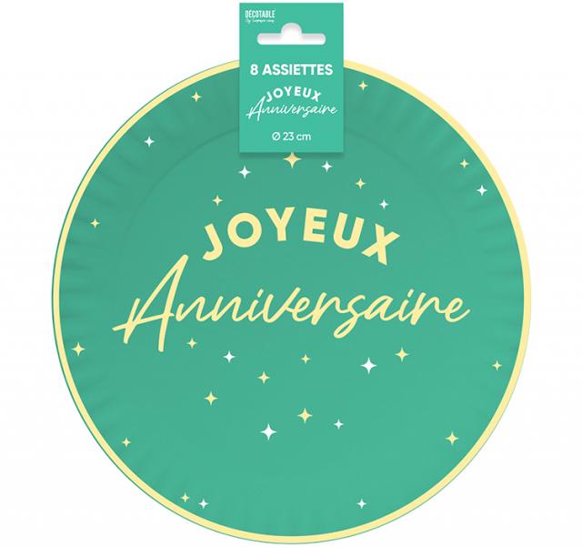 Assiettes Joyeux anniversaire