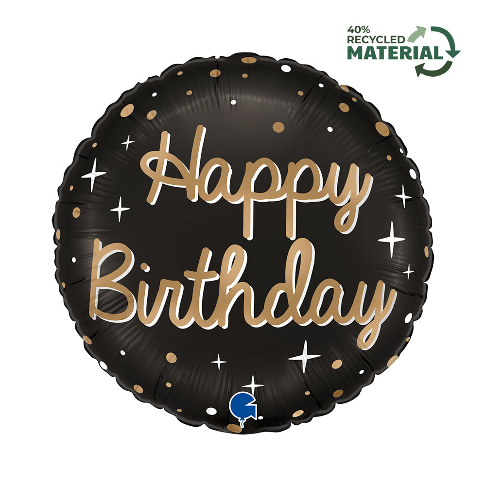 Ballon Aluminium Noir - 18/20/30/40/50/60/70/80 Ans - Happy Birthday