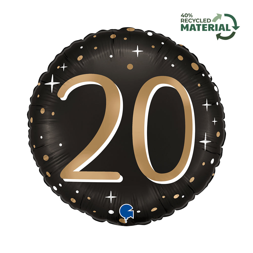 Ballon Aluminium Noir - 18/20/30/40/50/60/70/80 Ans - Happy Birthday