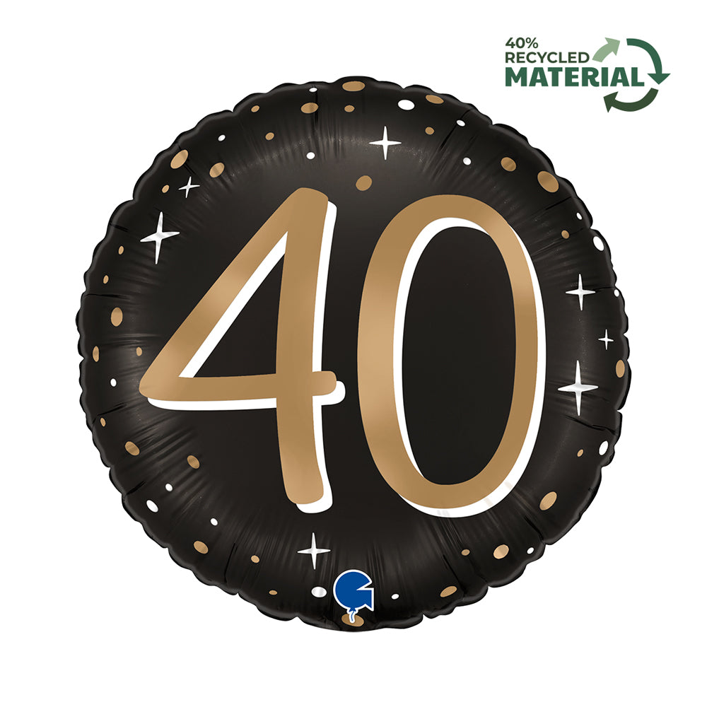 Ballon Aluminium Noir - 18/20/30/40/50/60/70/80 Ans - Happy Birthday