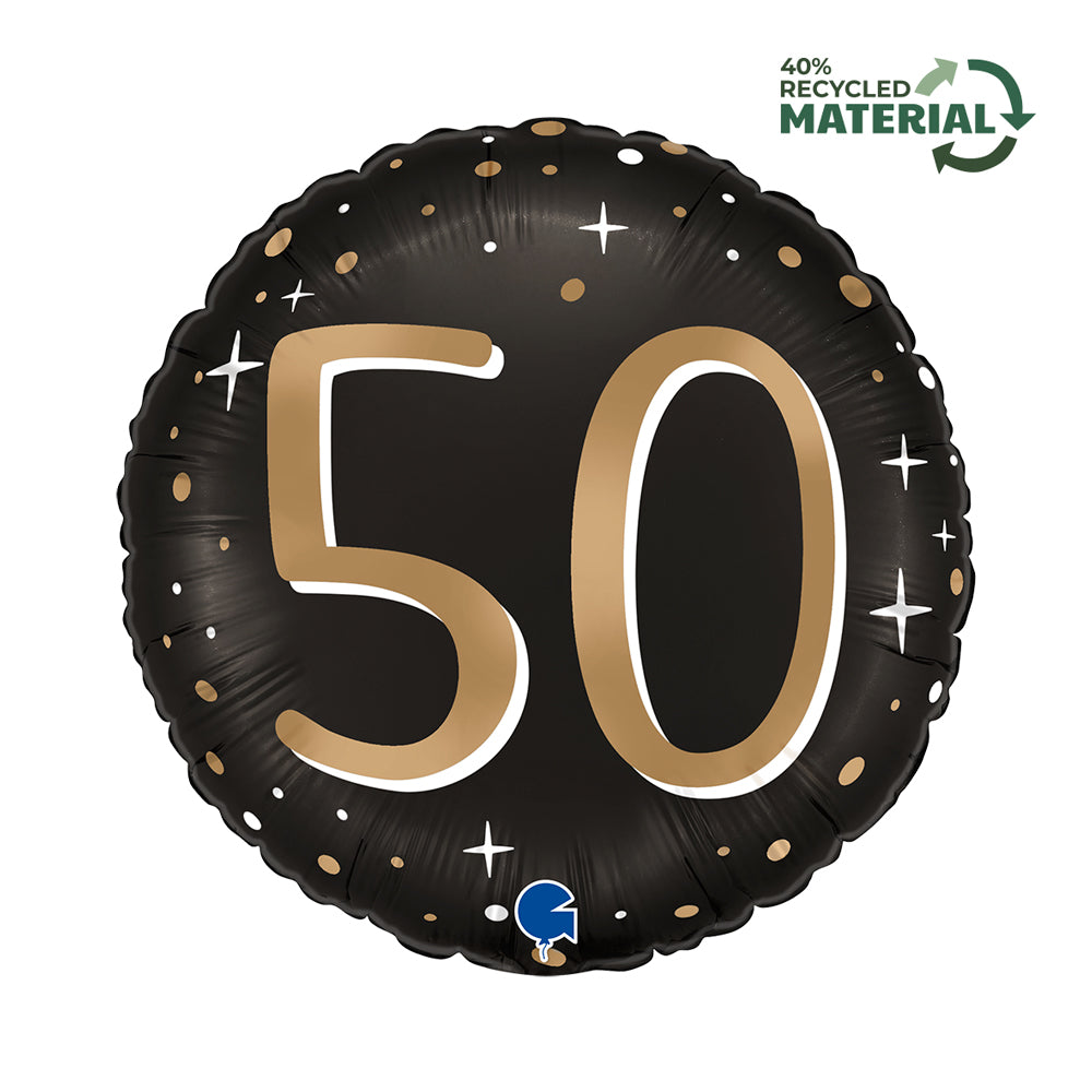 Ballon Aluminium Noir - 18/20/30/40/50/60/70/80 Ans - Happy Birthday