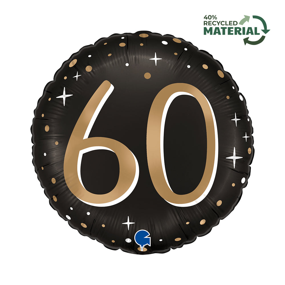 Ballon Aluminium Noir - 18/20/30/40/50/60/70/80 Ans - Happy Birthday