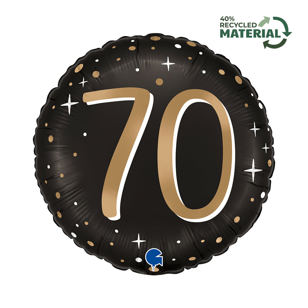 Ballon Aluminium Noir - 18/20/30/40/50/60/70/80 Ans - Happy Birthday