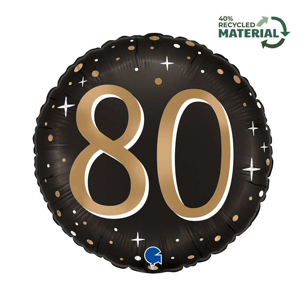 Ballon Aluminium Noir - 18/20/30/40/50/60/70/80 Ans - Happy Birthday