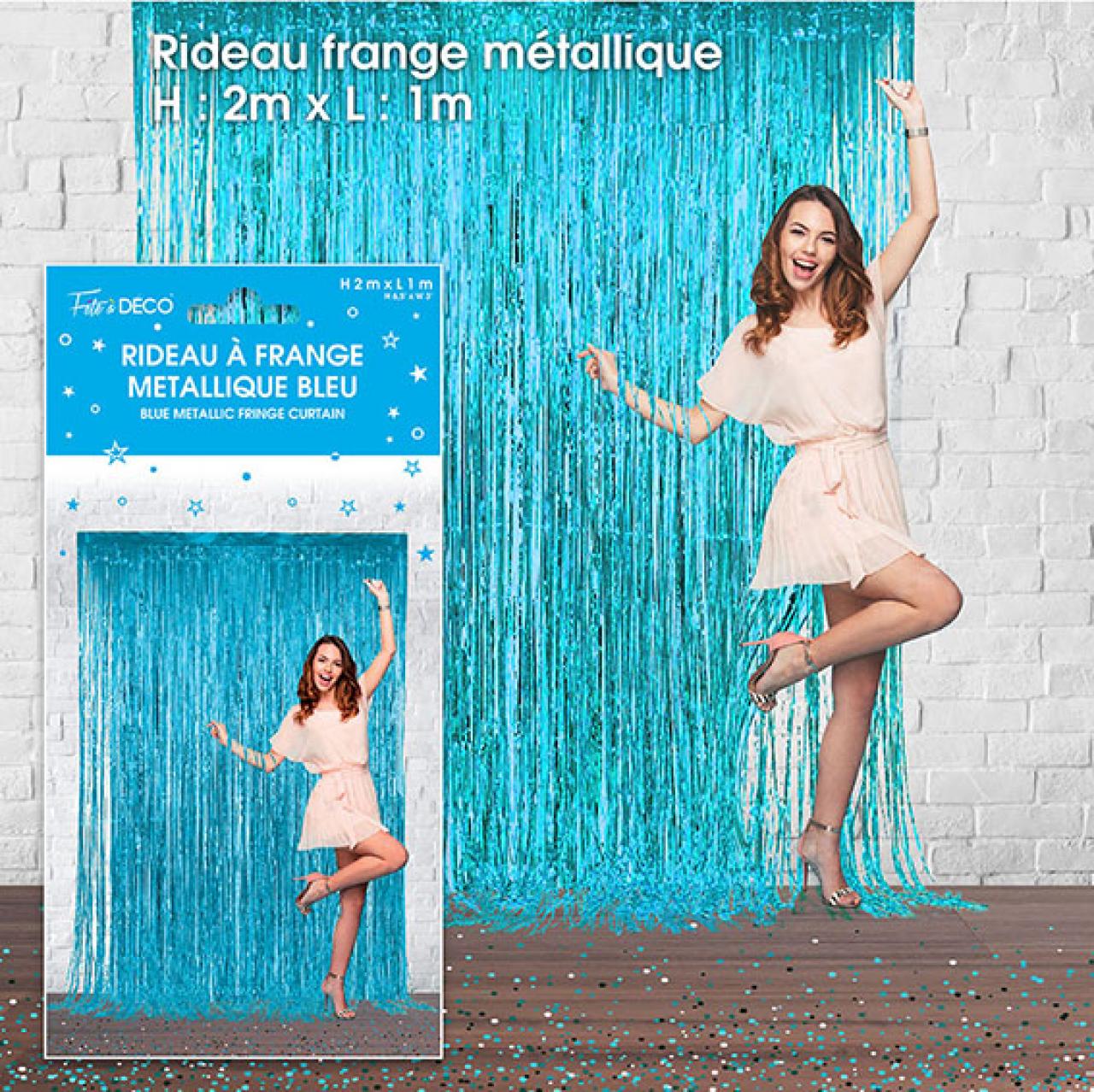 Rideau a franges métalliques