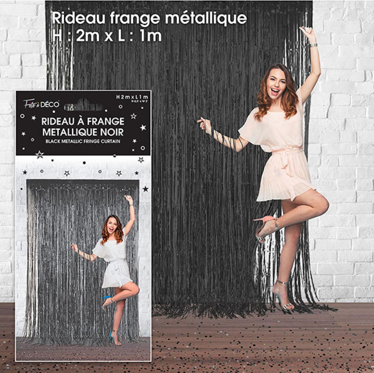 Rideau a franges métalliques