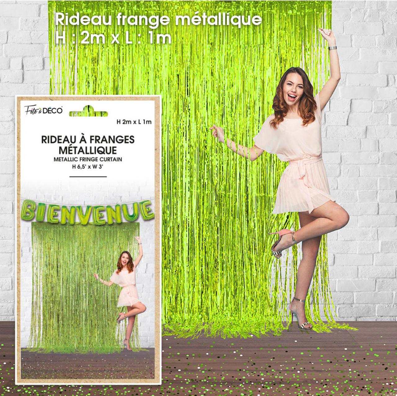 Rideau a franges métalliques