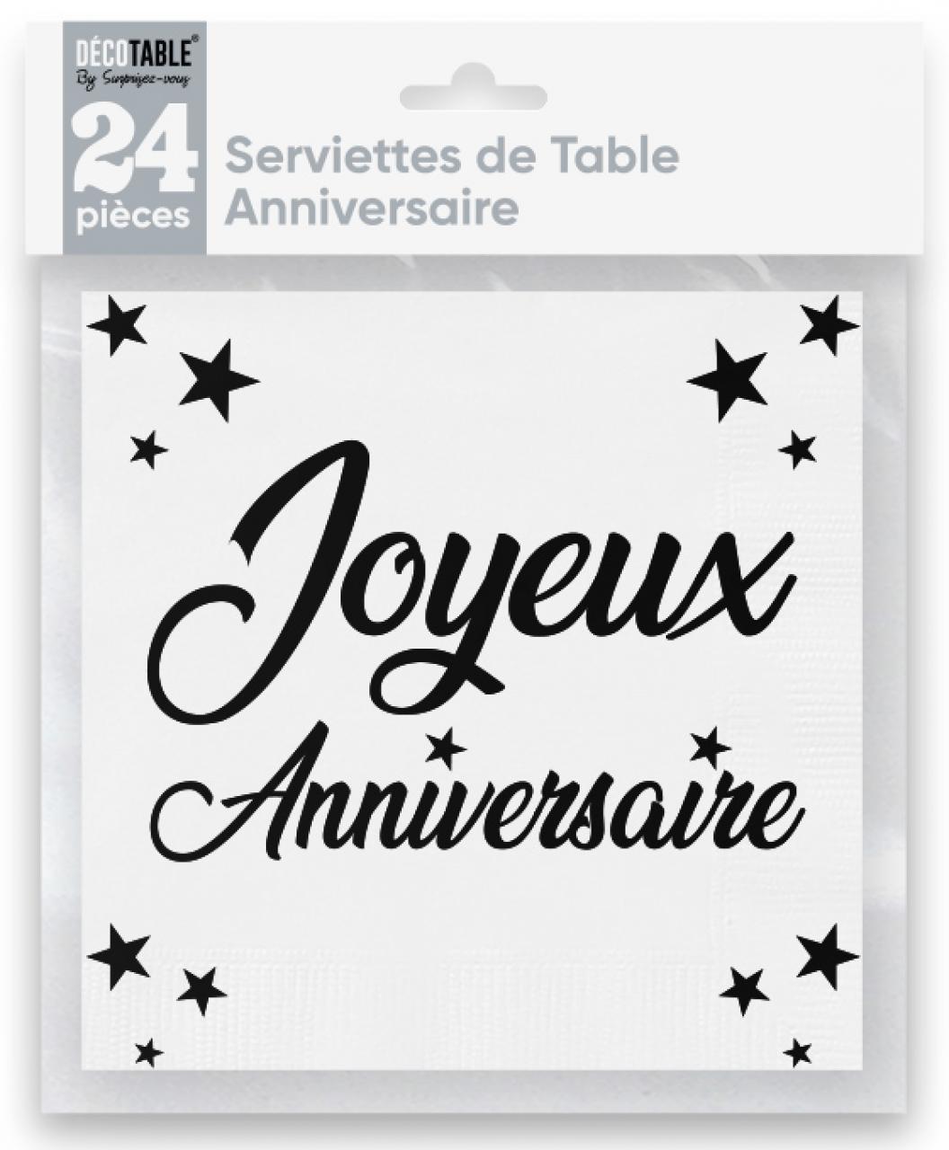 serviettes anniversaire