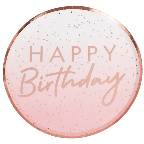 placas de feliz aniversário rosa