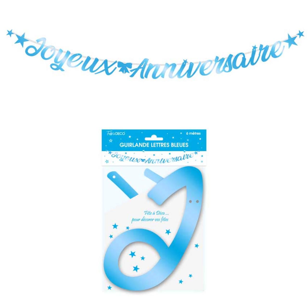 Guirlande Lettres Metallique 6m Joyeux Anniversaire