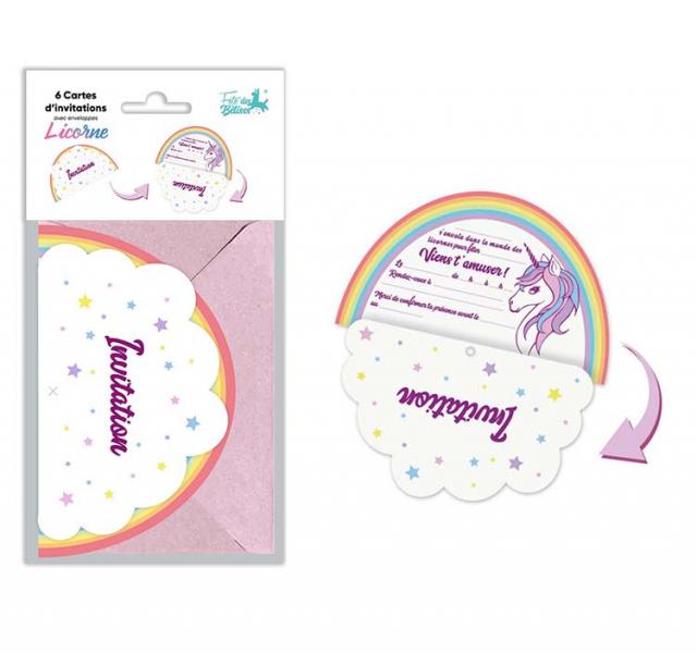 Carte invitation licorne