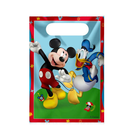 Sacs de fête en plastique Mickey Mouse – Lot de 6