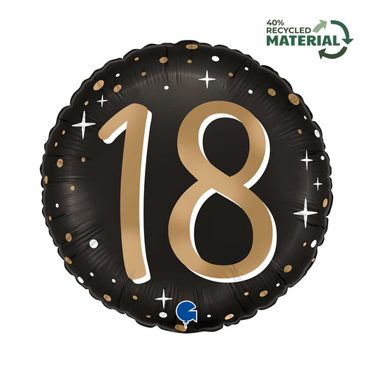 Ballon Aluminium Noir - 18/20/30/40/50/60/70/80 Ans - Happy Birthday
