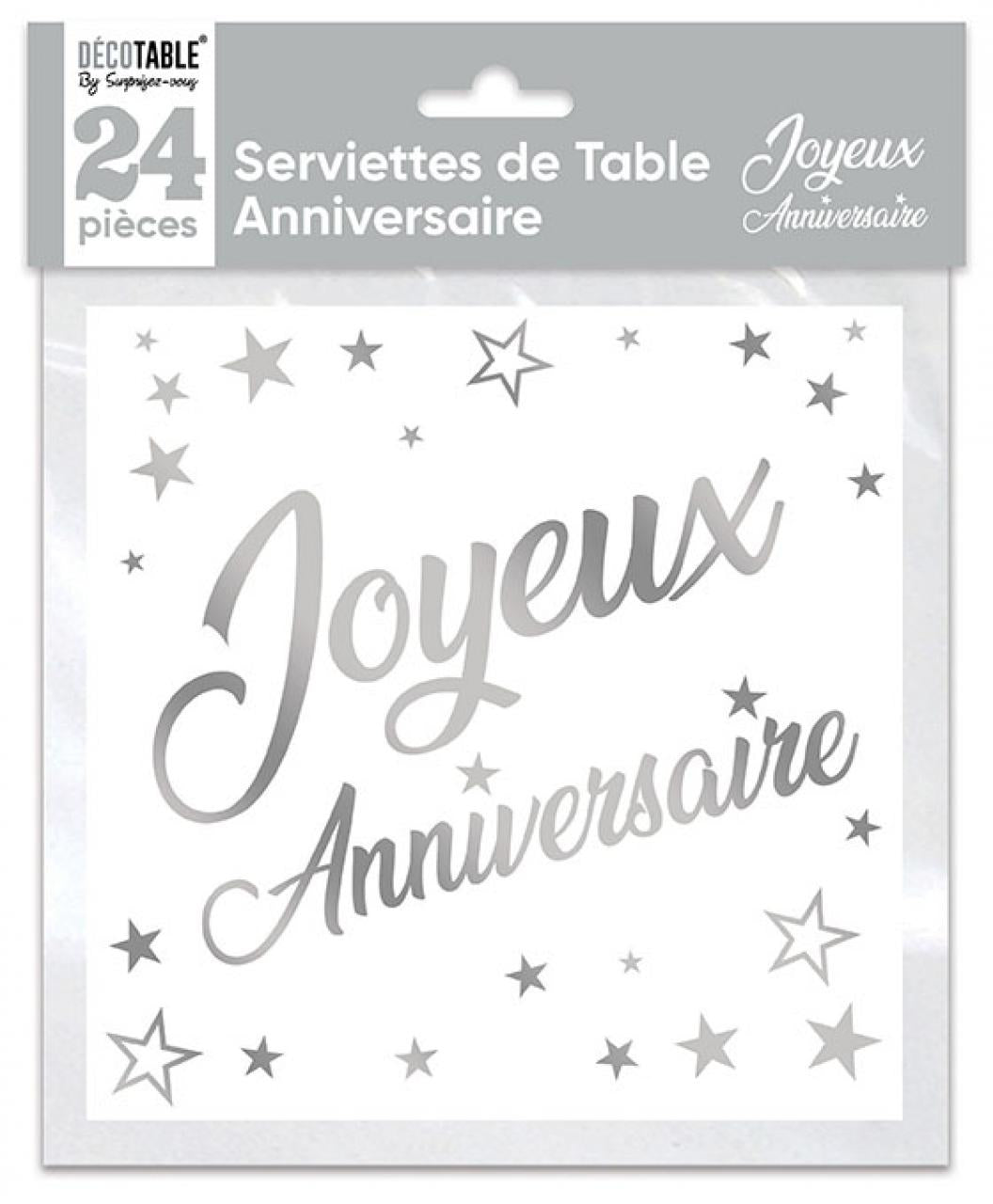 serviettes anniversaire