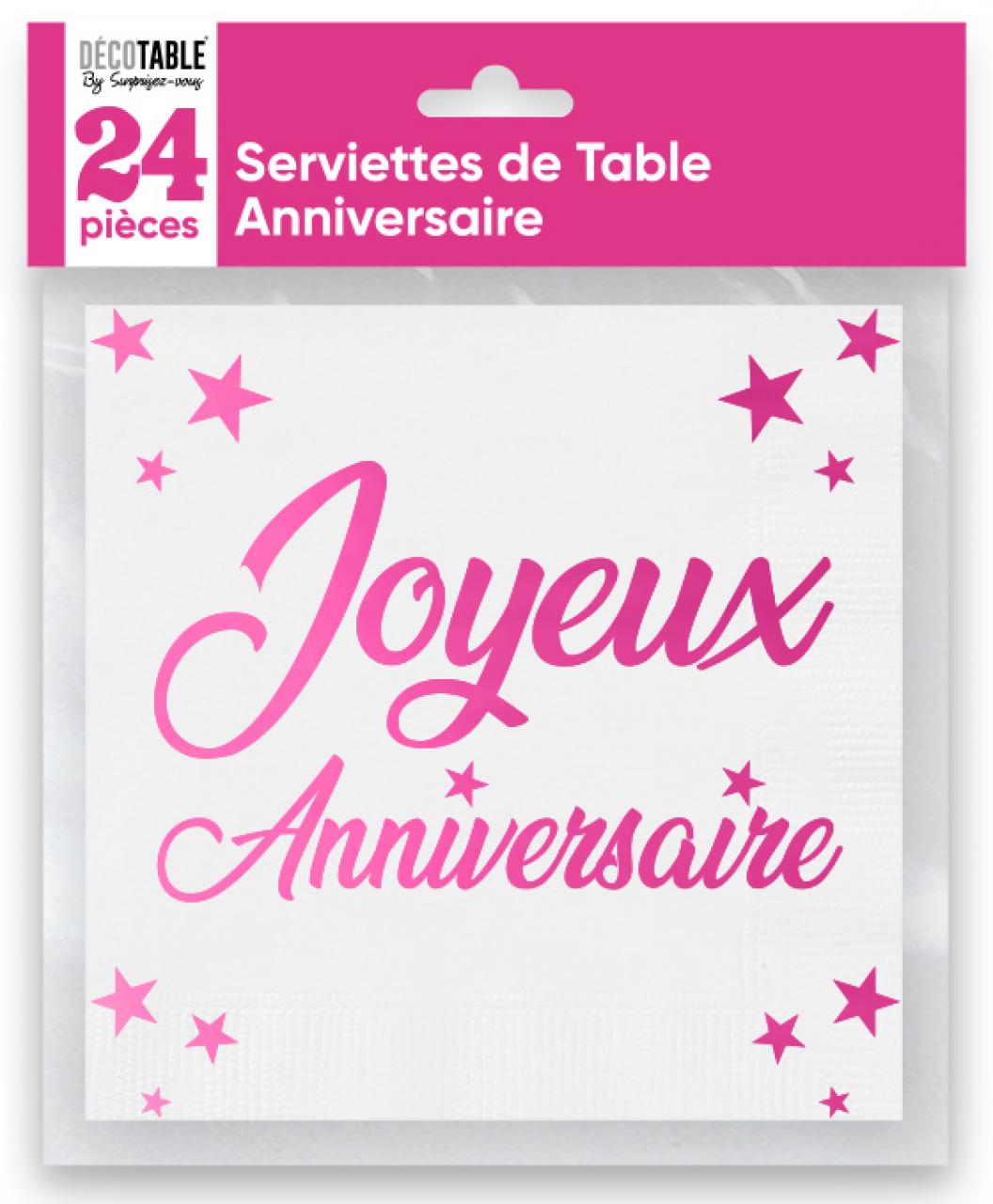 serviettes anniversaire