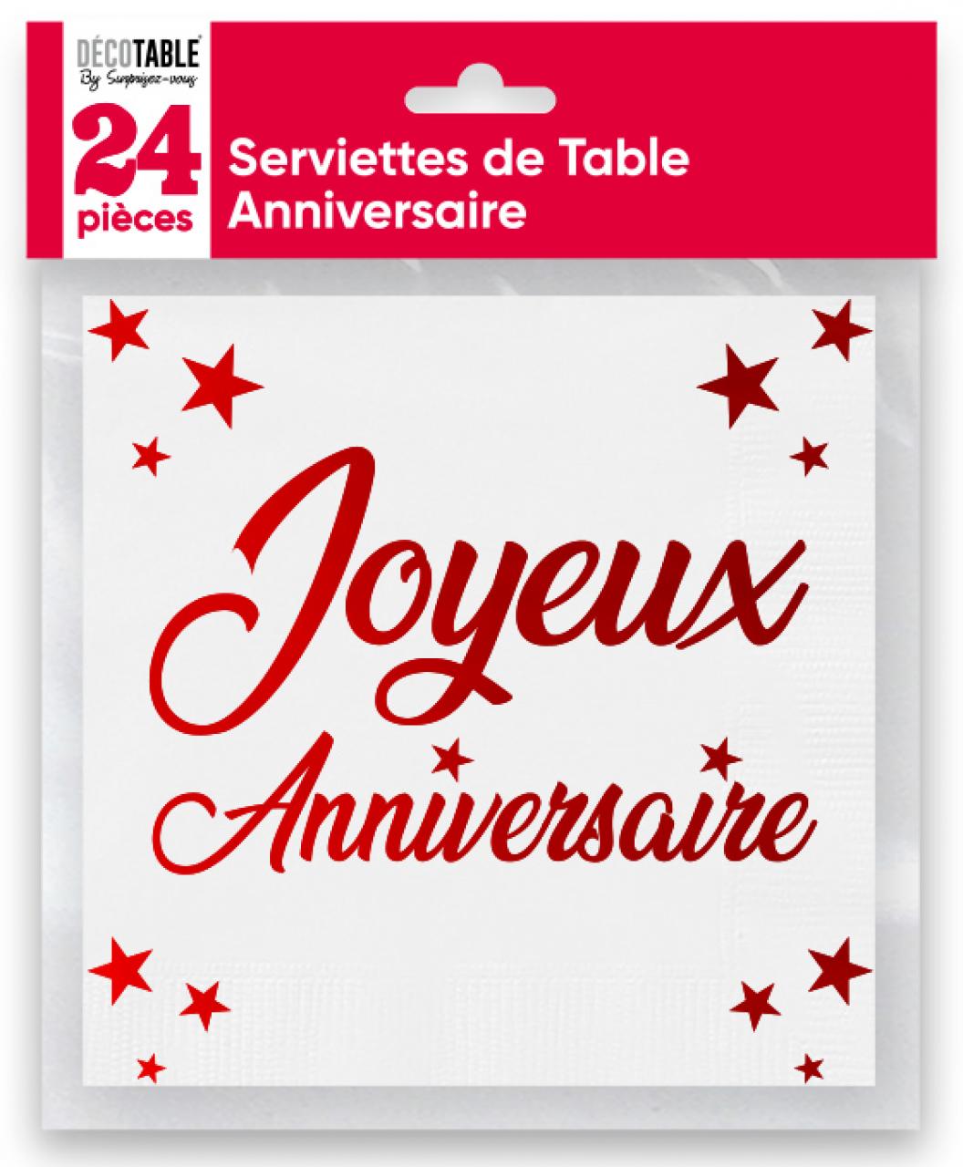 serviettes anniversaire