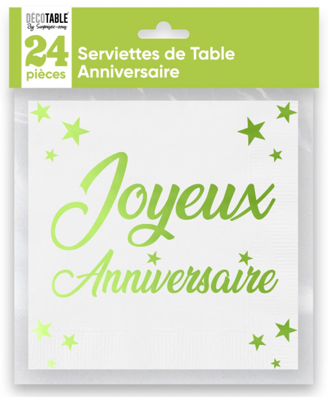 serviettes anniversaire