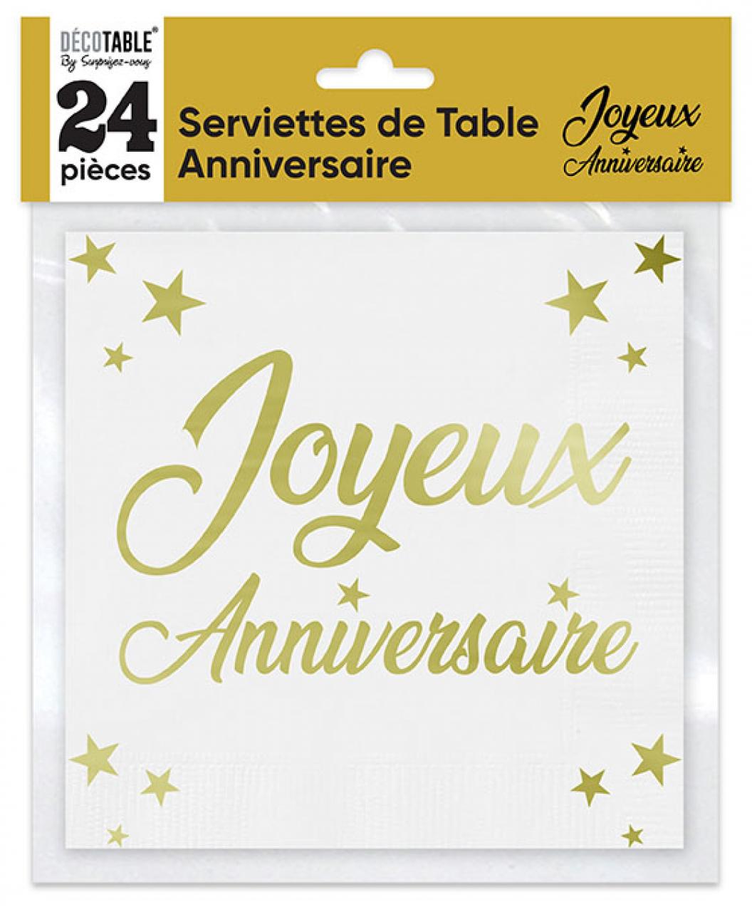 serviettes anniversaire